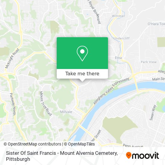 Mapa de Sister Of Saint Francis - Mount Alvernia Cemetery