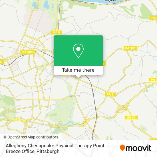 Mapa de Allegheny Chesapeake Physical Therapy Point Breeze Office