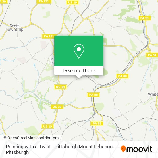 Mapa de Painting with a Twist - Pittsburgh Mount Lebanon