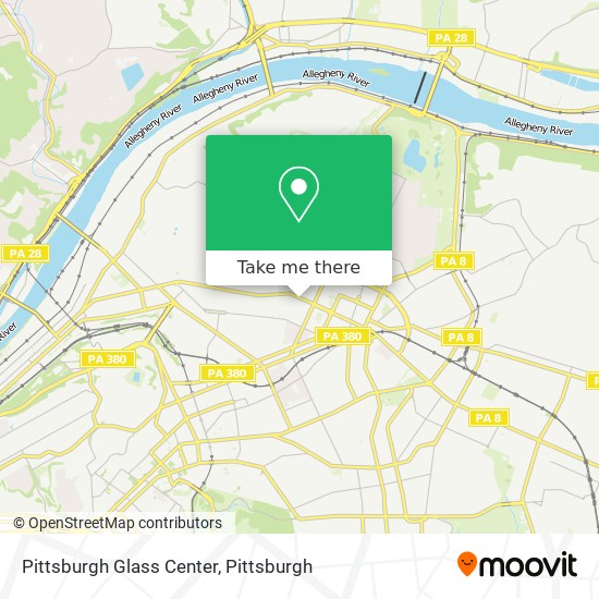 Pittsburgh Glass Center map