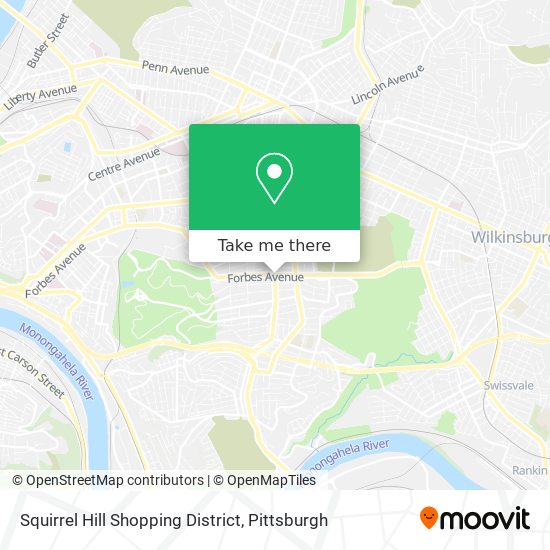 Mapa de Squirrel Hill Shopping District
