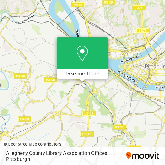 Allegheny County Library Association Offices map