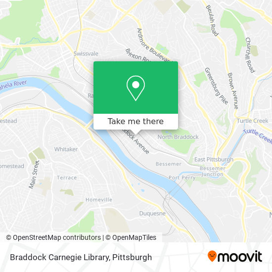 Braddock Carnegie Library map