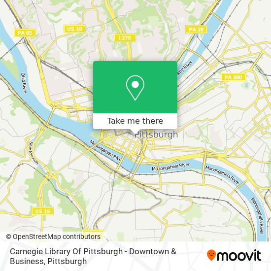Carnegie Library Of Pittsburgh - Downtown & Business map