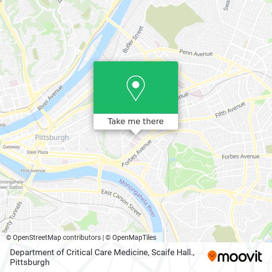 Department of Critical Care Medicine, Scaife Hall. map