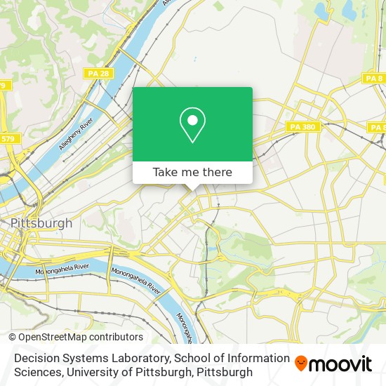 Mapa de Decision Systems Laboratory, School of Information Sciences, University of Pittsburgh