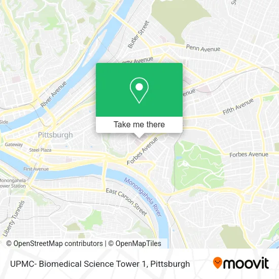 UPMC- Biomedical Science Tower 1 map