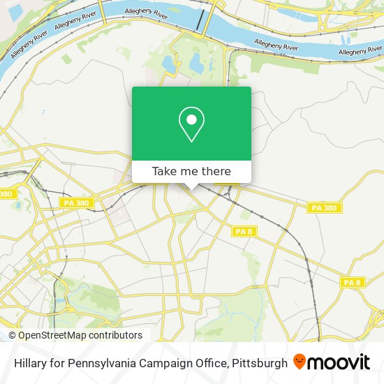 Hillary for Pennsylvania Campaign Office map