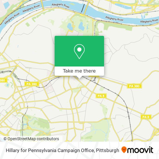 Mapa de Hillary for Pennsylvania Campaign Office