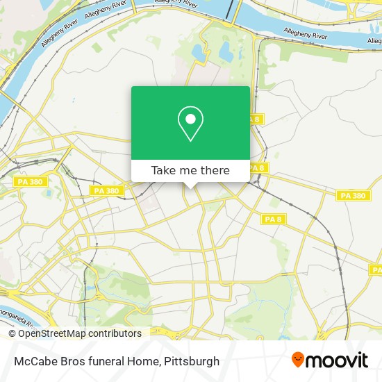 McCabe Bros funeral Home map