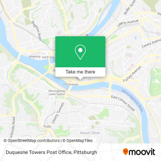Duquesne Towers Post Office map