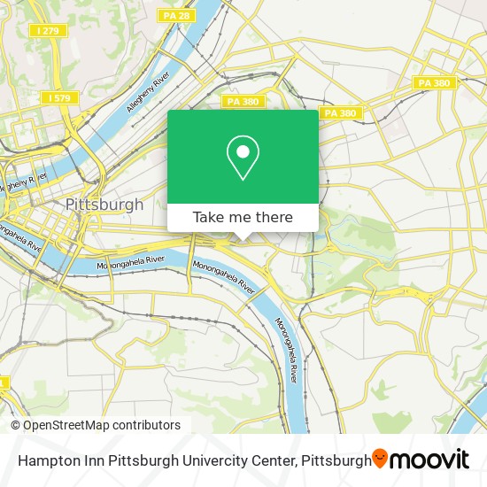 Hampton Inn Pittsburgh Univercity Center map