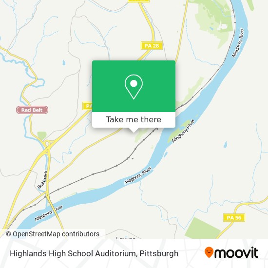Highlands High School Auditorium map