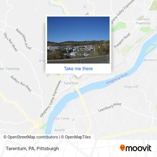 Tarentum, PA map