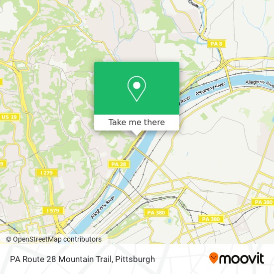PA Route 28 Mountain Trail map