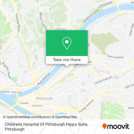 Mapa de Children's Hospital Of Pittsburgh Hippo Suite