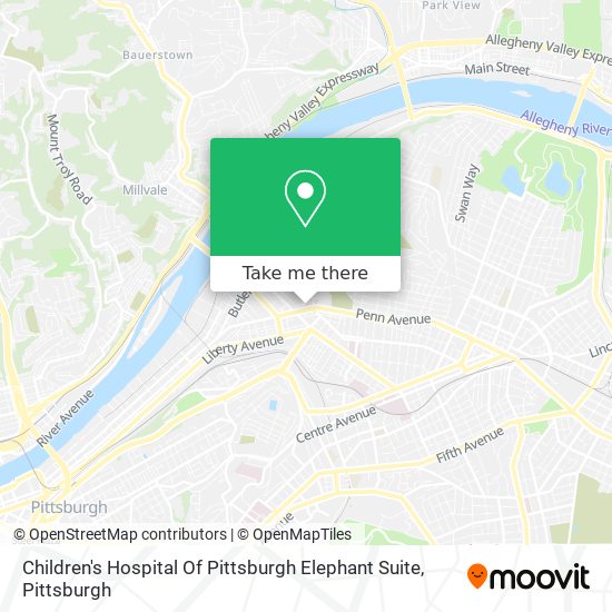 Children's Hospital Of Pittsburgh Elephant Suite map