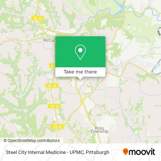 Steel City Internal Medicine - UPMC map