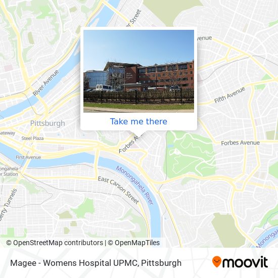 Mapa de Magee - Womens Hospital      UPMC