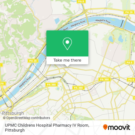 Mapa de UPMC Childrens Hospital  Pharmacy IV Room