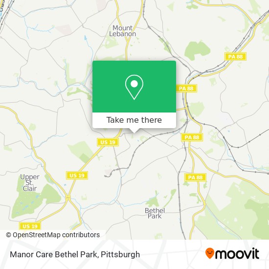 Mapa de Manor Care Bethel Park