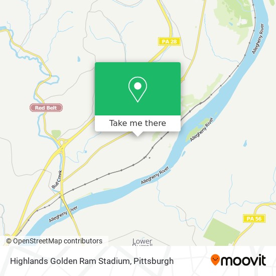 Highlands Golden Ram Stadium map