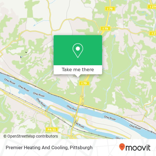 Premier Heating And Cooling map