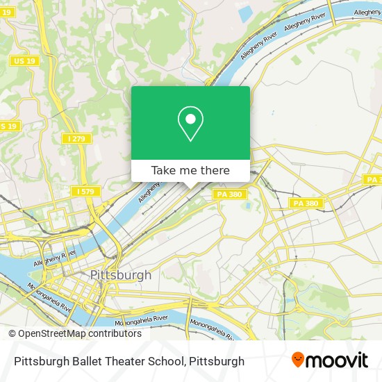 Mapa de Pittsburgh Ballet Theater School