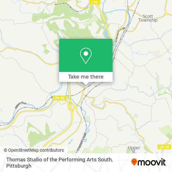 Thomas Studio of the Performing Arts South map