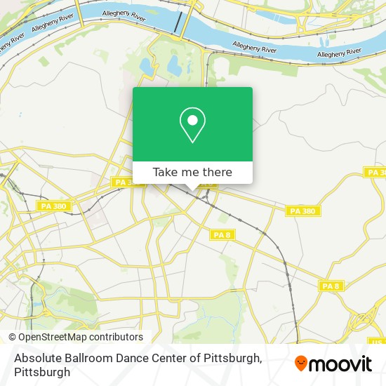 Absolute Ballroom Dance Center of Pittsburgh map