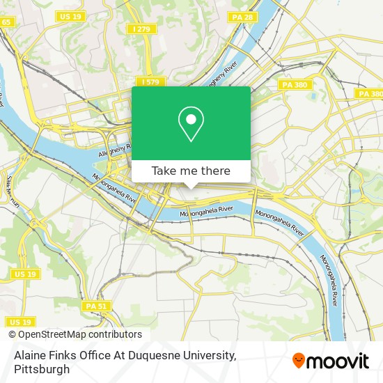Mapa de Alaine Finks Office At Duquesne University
