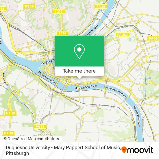 Mapa de Duquesne University - Mary Pappert School of Music