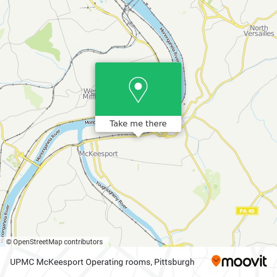 Mapa de UPMC McKeesport Operating rooms