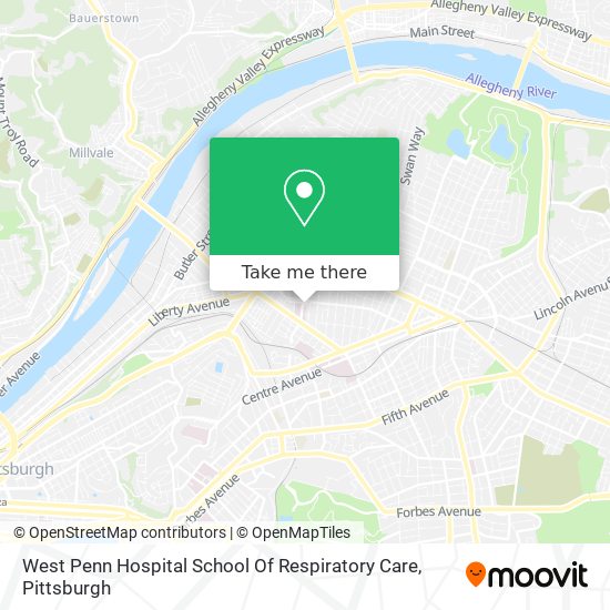 Mapa de West Penn Hospital School Of Respiratory Care