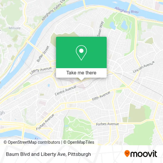 Mapa de Baum Blvd and Liberty Ave