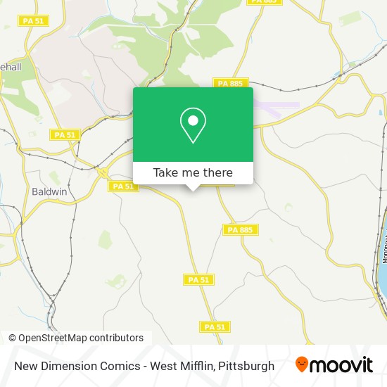 Mapa de New Dimension Comics - West Mifflin
