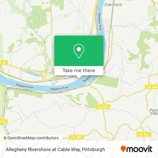 Allegheny Rivershore at Cable Way map