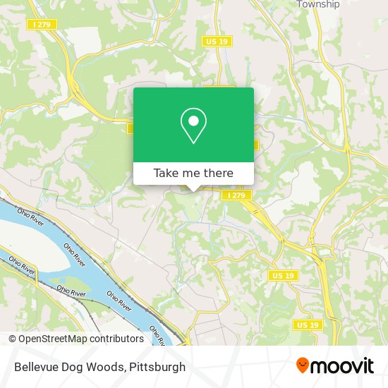 Bellevue Dog Woods map