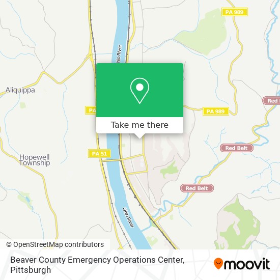 Beaver County Emergency Operations Center map