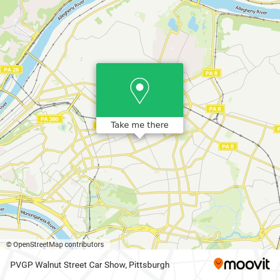 PVGP Walnut Street Car Show map