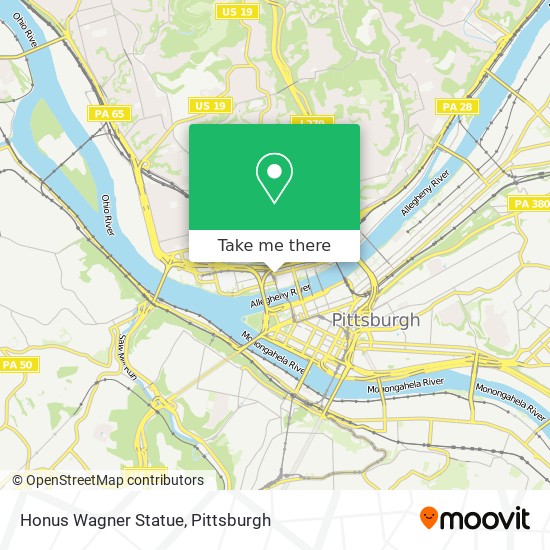 Honus Wagner Statue map