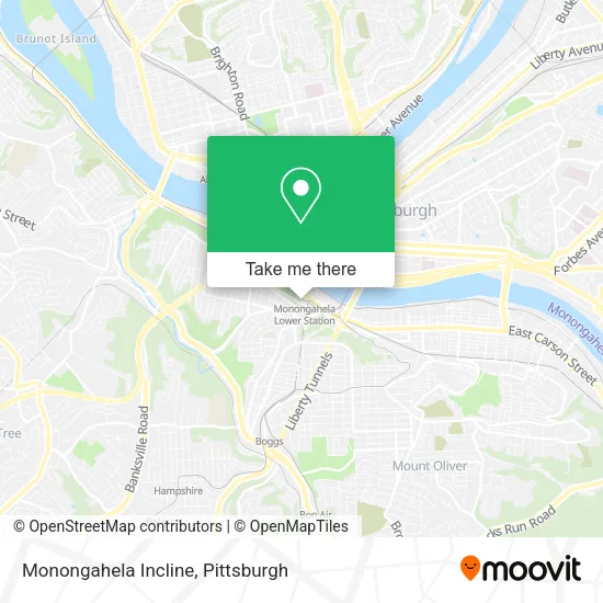 Monongahela Incline map