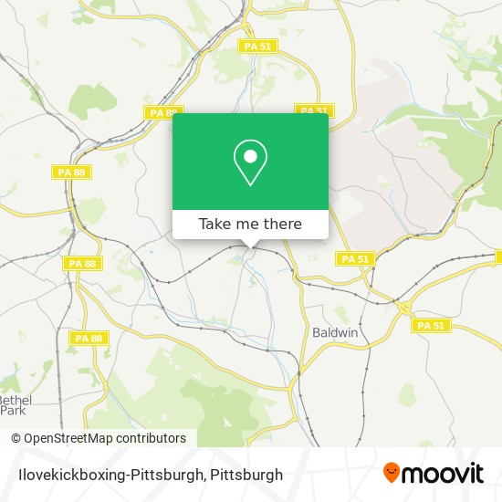 Ilovekickboxing-Pittsburgh map
