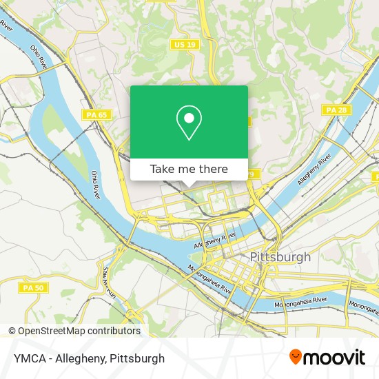 Mapa de YMCA - Allegheny