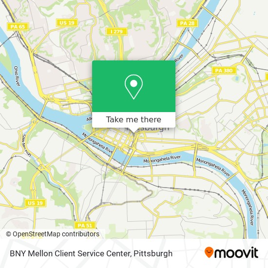 BNY Mellon Client Service Center map