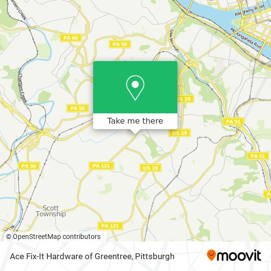 Mapa de Ace Fix-It Hardware of Greentree