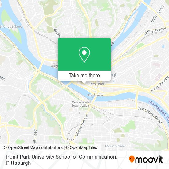 Mapa de Point Park University School of Communication