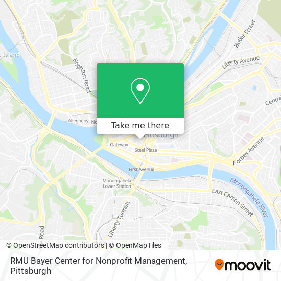 RMU Bayer Center for Nonprofit Management map