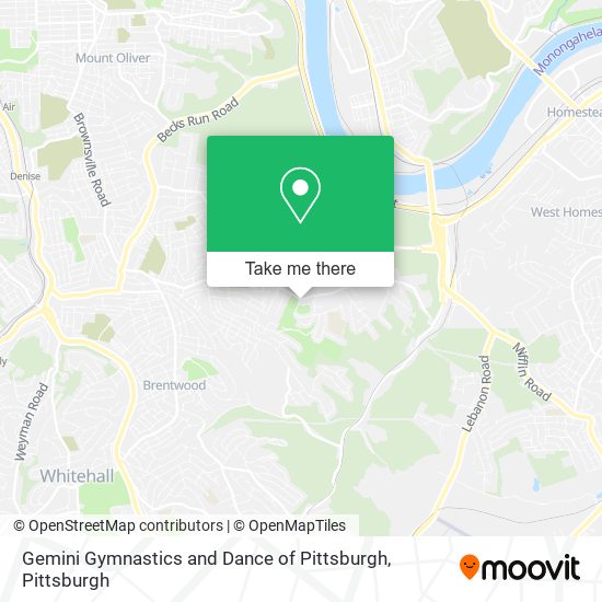 Gemini Gymnastics and Dance of Pittsburgh map