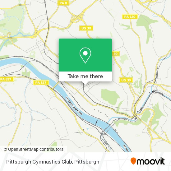 Pittsburgh Gymnastics Club map